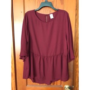 Burgundy fit & flare